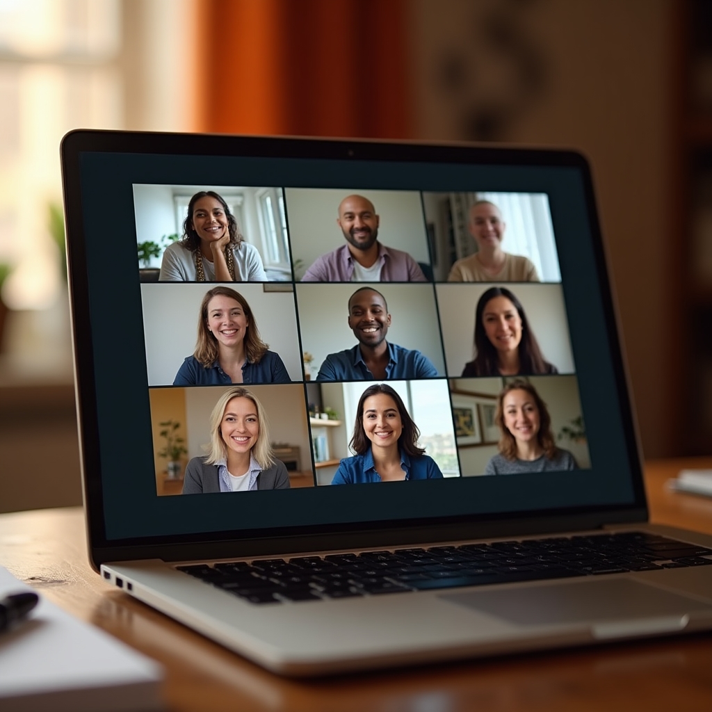 A grid of small video call tiles showing several participants attending a live online course session